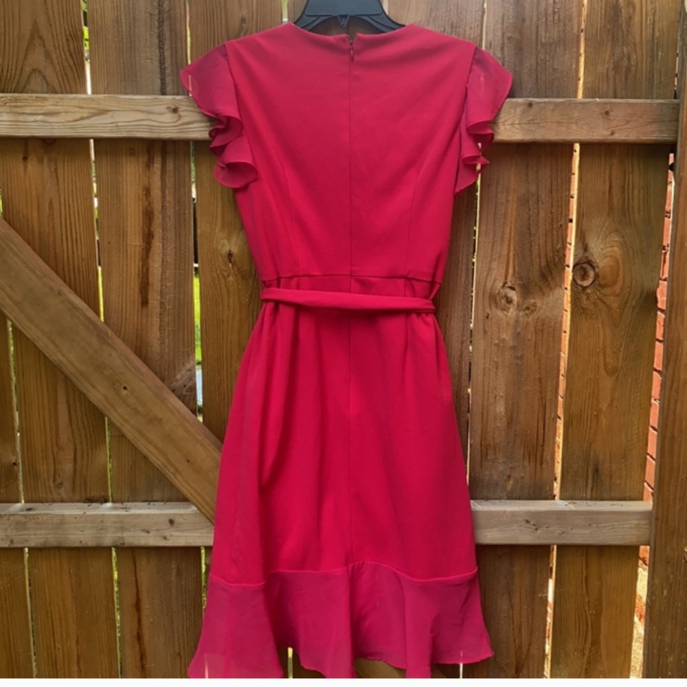 Elegant Pink Ruffle Dress - Picture 2 of 9